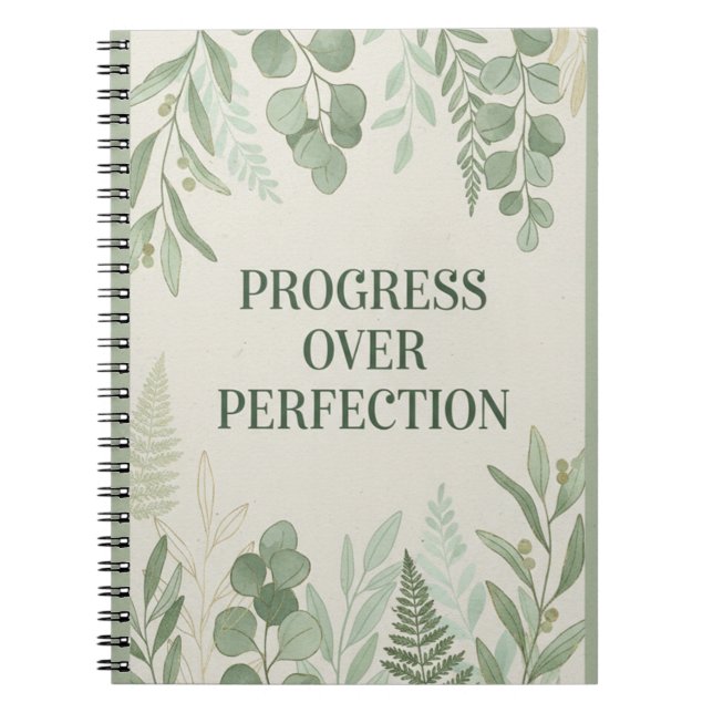 Progress over Perfection Journal Anteckningsbok (Framsidan)