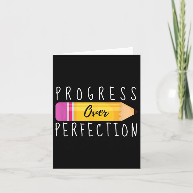 Progress Over Perfection Motivational Back To Scho Kort (Framsida)