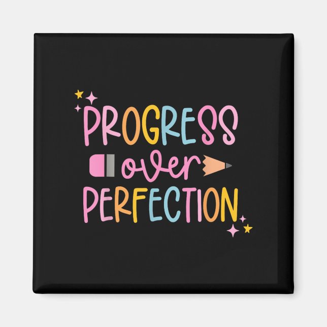 Progress Over Perfection Motivational Back To Scho Magnet (Framsidan)