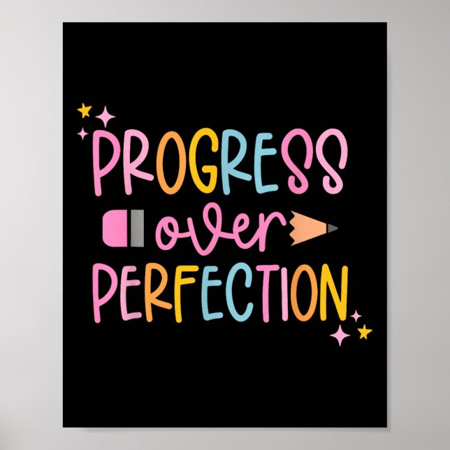 Progress Over Perfection Motivational Back To Scho Poster (Framsidan)