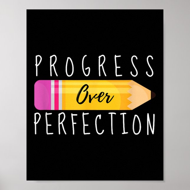 Progress Over Perfection Motivational Back To Scho Poster (Framsidan)