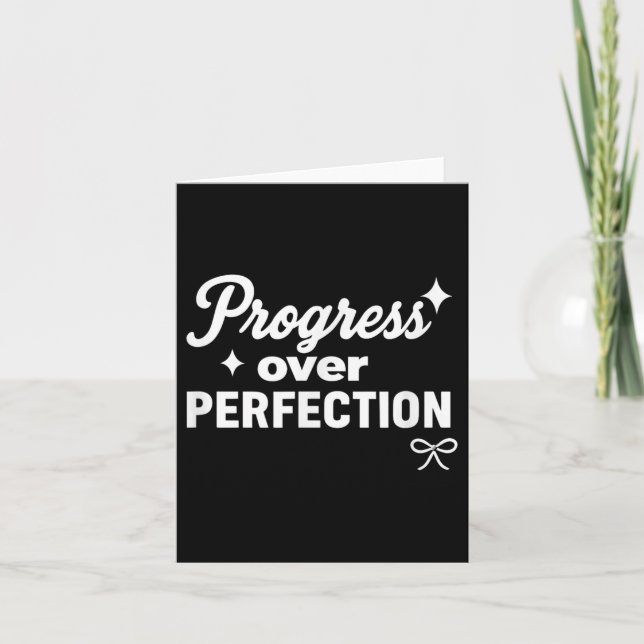 Progress Over Perfection Motivational Christian Se Kort (Framsida)