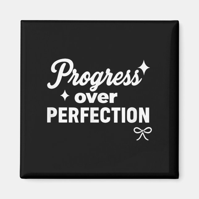 Progress Over Perfection Motivational Christian Se Magnet (Framsidan)