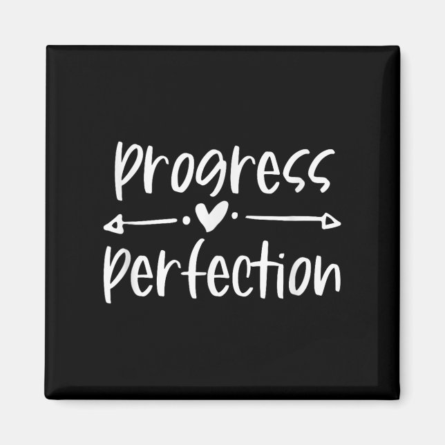 Progress Over Perfection Motivational  Magnet (Framsidan)