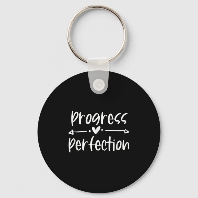 Progress Over Perfection Motivational  Nyckelring (Framsida)