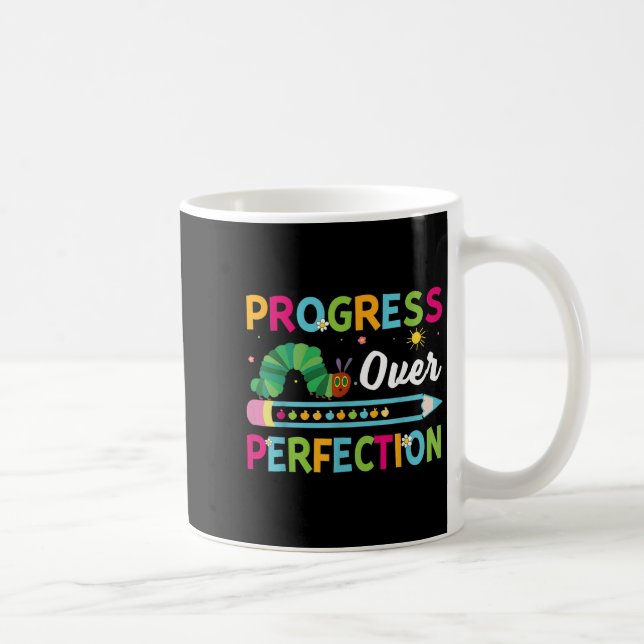 Progress Over Perfection Motivational Quote Studen Kaffemugg (Höger)