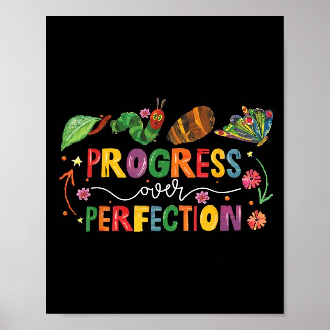 Progress Over Perfection Motivational Teacher For  Poster (Framsidan)