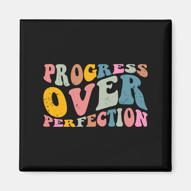 Progress Over Perfection Motivational Teacher Long Magnet (Framsidan)