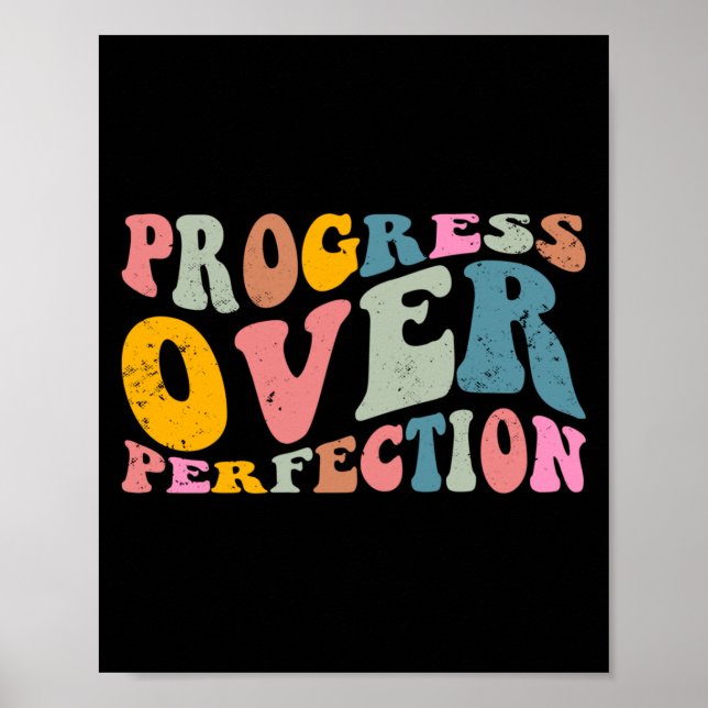 Progress Over Perfection Motivational Teacher Long Poster (Framsidan)