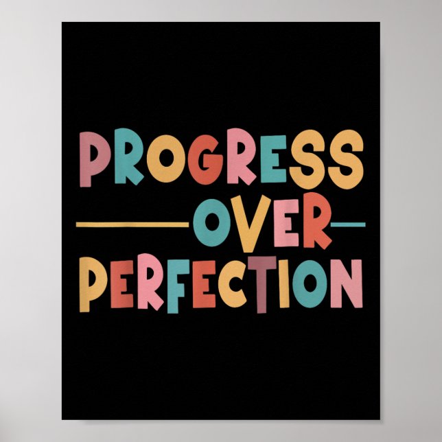 Progress Over Perfection Motivational Teacher Men  Poster (Framsidan)