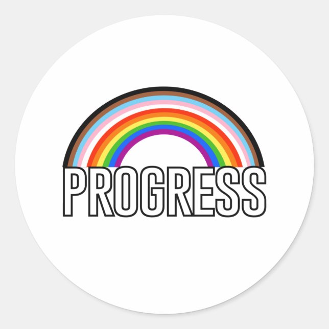 Progress-Pride Arc Runt Klistermärke (Framsida)