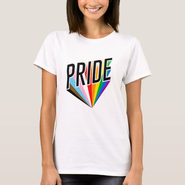 Progress Pride Burst T Shirt (Framsida)