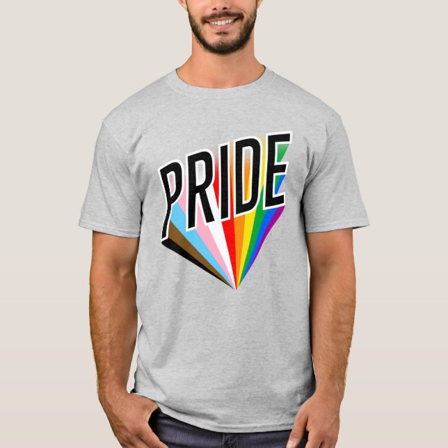 Progress Pride Burst T Shirt (Framsida)