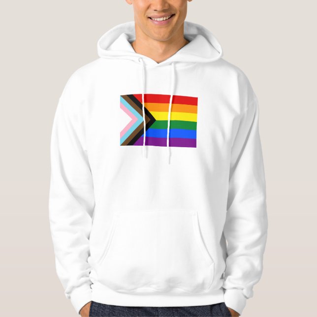 Progress Pride Flag LGBTQ+ Hoodie (Framsida)