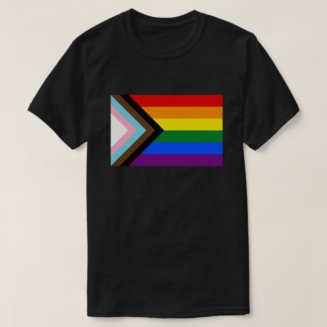 Progress Pride Flag LGBTQ+ T Shirt (Design framsida)