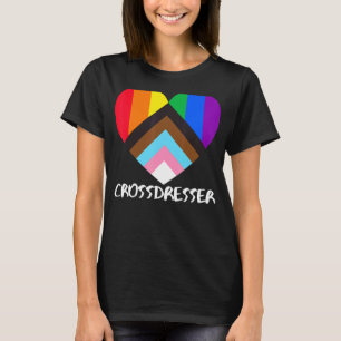 Progress-Pride Flagga Heart Inclusitivity Crossdre T Shirt