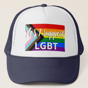 Progress-Pride-Flagga I stöder LGBT Keps