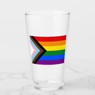 Progress-Pride Flagga LGBTQ+ Glaskopp