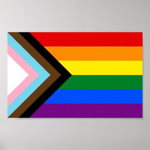 Progress-Pride Flagga LGBTQ+ Poster