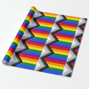 Progress-Pride Flagga LGBTQ+ Presentpapper