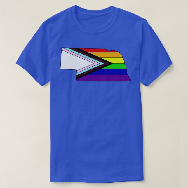 Progress-pride flagga Nebraska T Shirt (Design framsida)