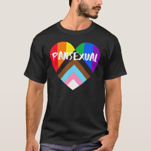 Progress-Pride Heart-Flagga Pansexual T Shirt