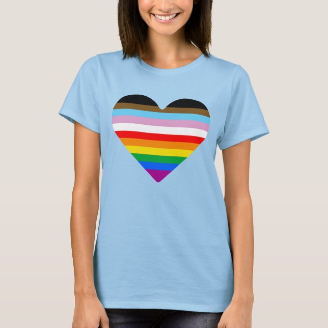 Progress-Pride Heart T-Shirt (Framsida)