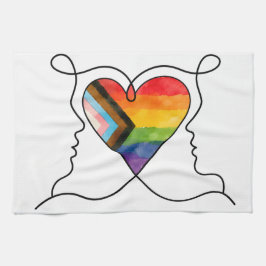 Progress Pride Hjärtlinje Konst Kökshandduk