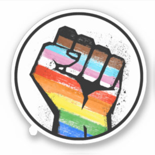 Progress Pride Knutna Nävar Cirkel Klistermärke Klistermärken