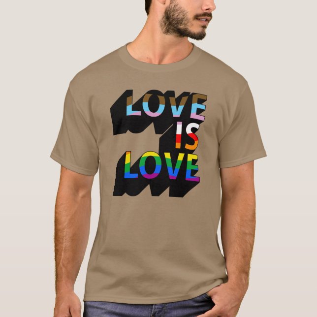 Progress Pride Love is Love T-Shirt (Framsida)