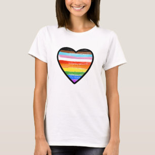 Progress Pride Målade Hjärtan T Shirt