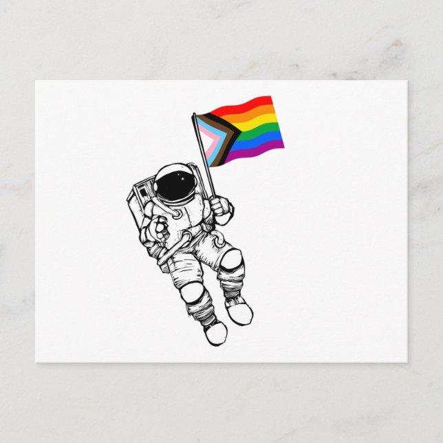 Progress Pride Moonman Vykort (Framsida)