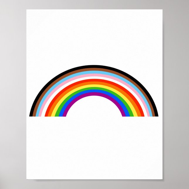 Progress Pride Randig Regnbågsbåge Poster (Framsidan)
