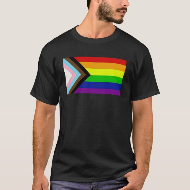 Progress-Pride Regnbåge Flagga för inklusivitet 1 T Shirt (Framsida)