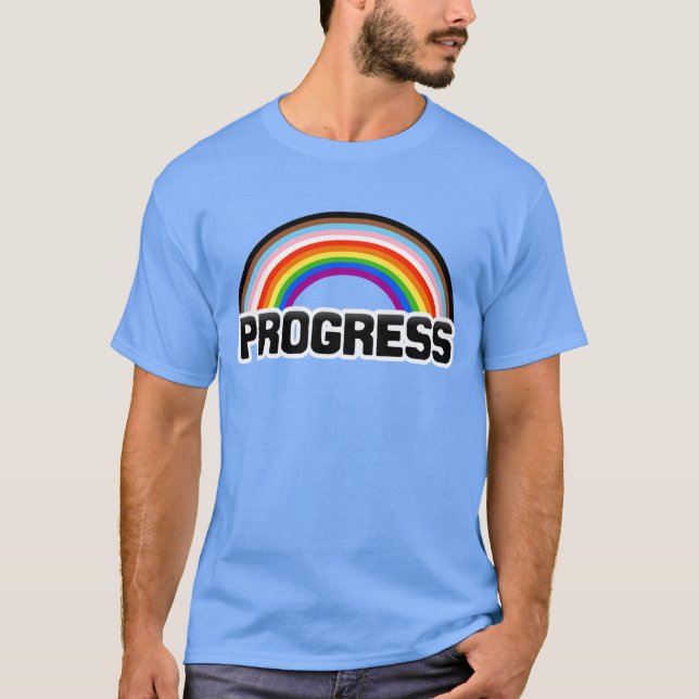 Progress Pride Regnbåge T-Shirt (Framsida)