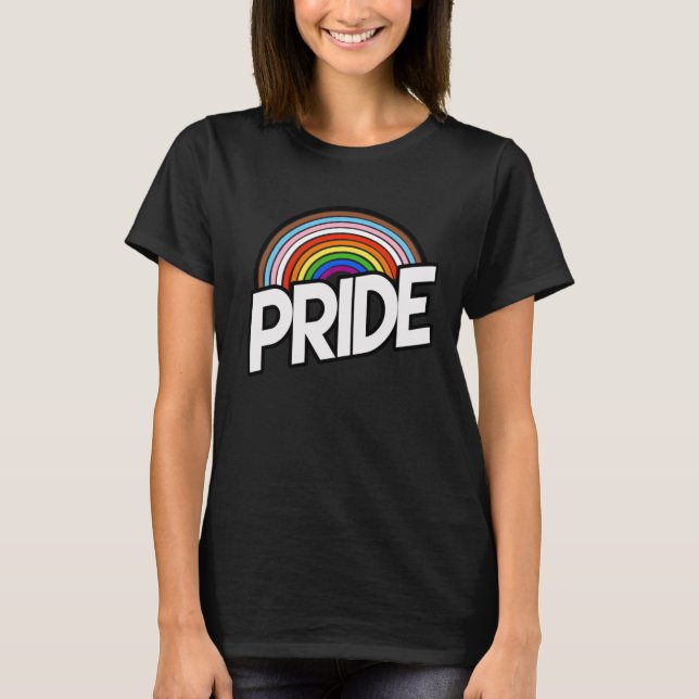 Progress Pride Regnbåge T-Shirt (Framsida)