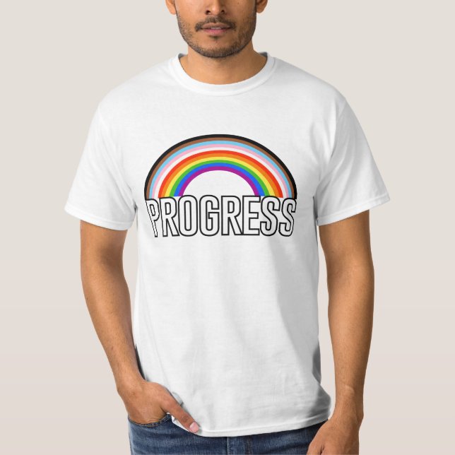 Progress Pride Regnbåge T-Shirt (Framsida)