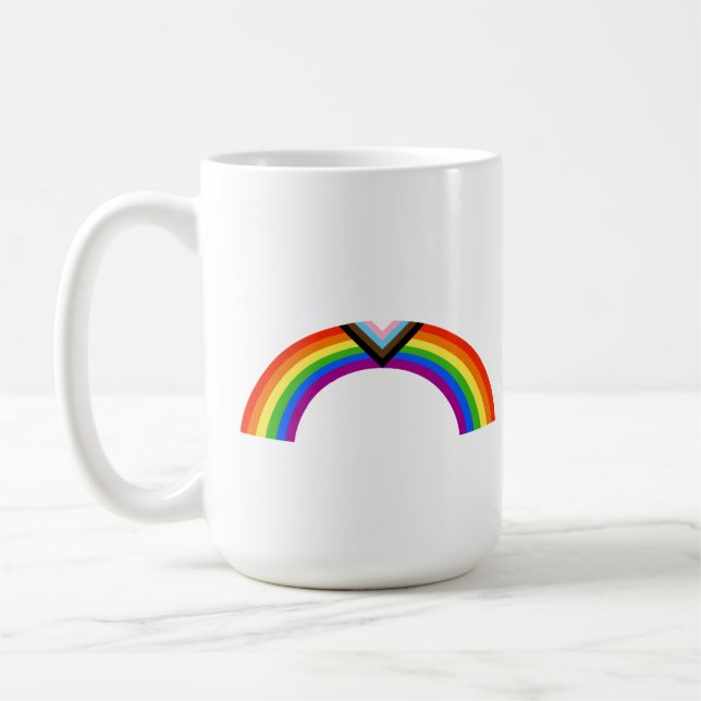 Progress Pride Regnbågsbåge Kaffemugg (Vänster)