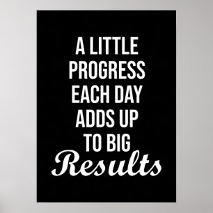 Progress Varje dag, Hustle, Gym Motivational Poster