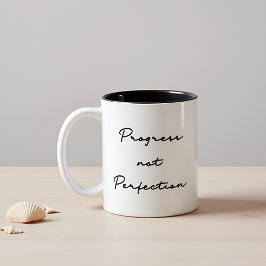 Progressen är inte perfekt inspirationsoffert Två-Tonad mugg