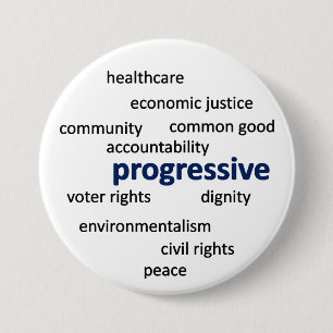 Progressiv filosofi och värderar knapp