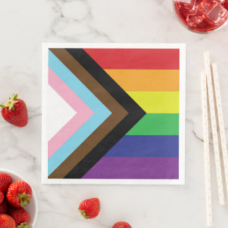 Progressiv LGBTQIA-Flagga Pappersservett