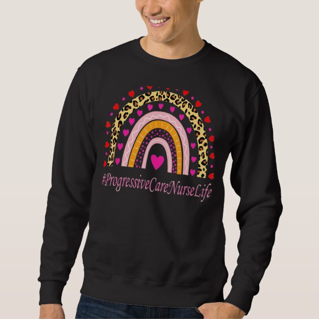 Progressiv vårdsjuksköterska Leopard Rainbow Nurse Lång Ärmad Tröja (Framsida)