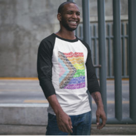 Progressivt regnbågsskript för Flagga LGBT Gay T Shirt