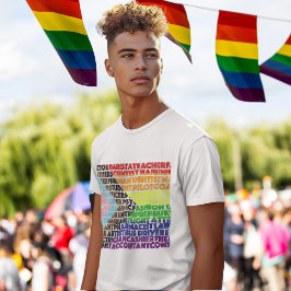 Progressivt regnbågsskript för Flagga LGBT Gay T Shirt