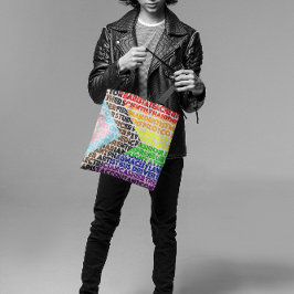 Progressivt regnbågsskript för Flagga LGBT Gay Tygkasse