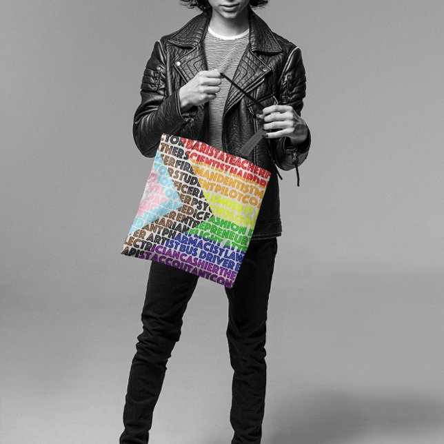 Progressivt regnbågsskript för Flagga LGBT Gay Tygkasse (Skapare uppladdad)
