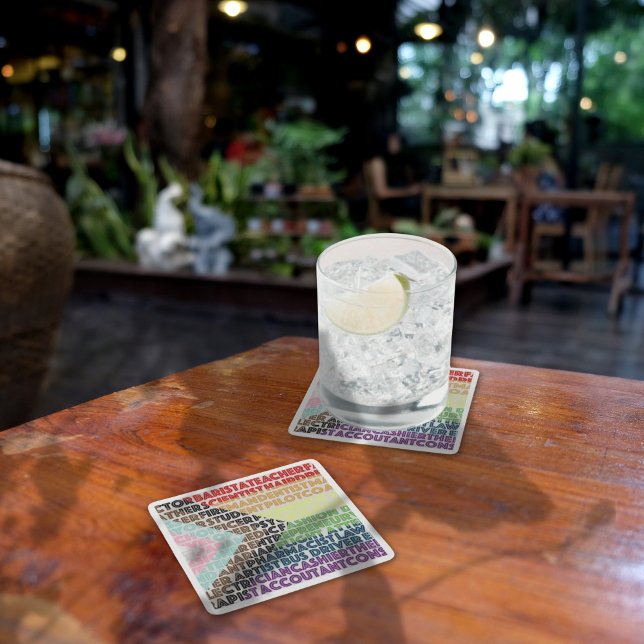 Progressivt regnbågsskript för Flagga LGBT Gay Underlägg Papper Kvadrat (Skapare uppladdad)