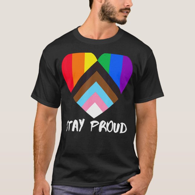 Progressprogrammet Flagga Heart-integrering Behåll T Shirt (Framsida)