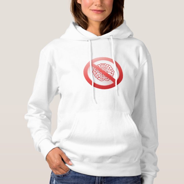 Prohibition sign of using artificial intelligence t shirt (Framsida)